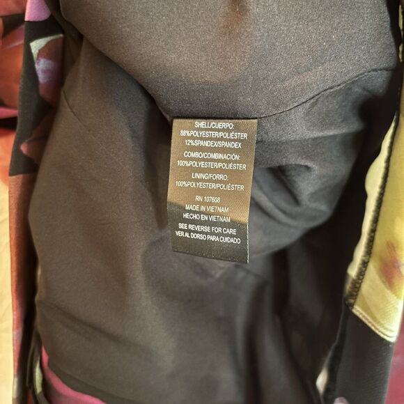 Nicole Miller New York Dress 8 Floral Pink Black Sleeveless Cocktail - Picture 6 of 7